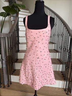 NWT Simkhai Pink Beaded Sleeveless Mini Dress (Size 6)